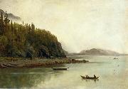 Albert Bierstadt Indians Fishing USA oil painting artist